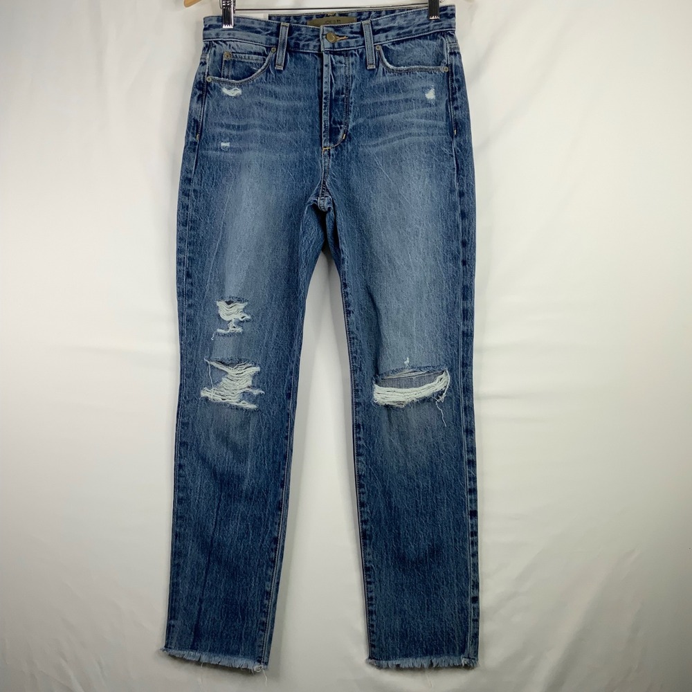 Joes Jeans The Smith High Rise Straight Ankle Caryn Distressed Jeans 28 NWT